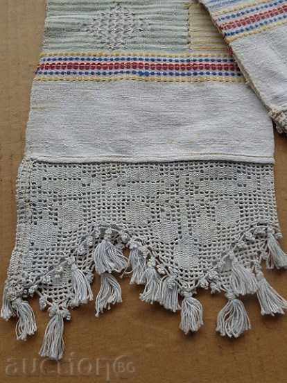 Old fringed cloth with lace, knitting, fringe with embroidery with price 49.90 BGN | € 25.51 Old fringed cloth with lace, knitting, fringe with embroidery with price 49.90 BGN | € 25.51