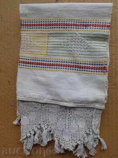 Delivery of Old fringed cloth with lace, knitting, fringe with embroidery Delivery of Old fringed cloth with lace, knitting, fringe with embroidery