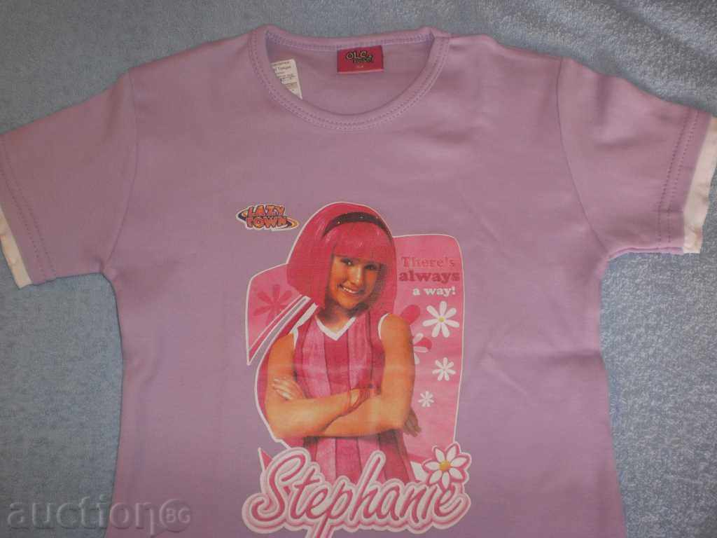 Аукцион Лилава тениска със Стефани размер 164, нова Аукцион Лилава тениска със Стефани размер 164, нова