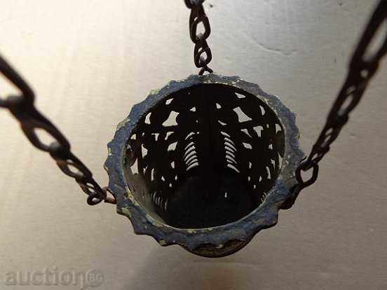 Auction Old bronze candlestick, icon, religion, cross Auction Old bronze candlestick, icon, religion, cross