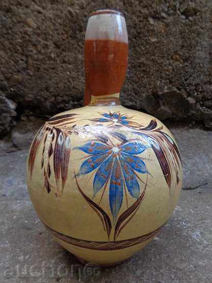 Painted trowel, painted pottery, crocker, jar