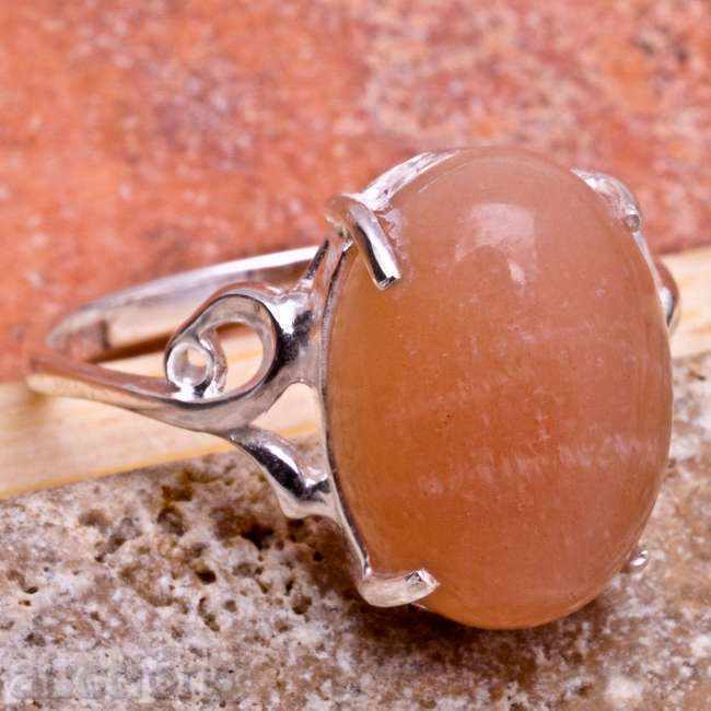 Ring with sunny stone, silver 925