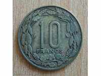 10 franci 1969 - Africa Ecuatorială Franceză și Camerun