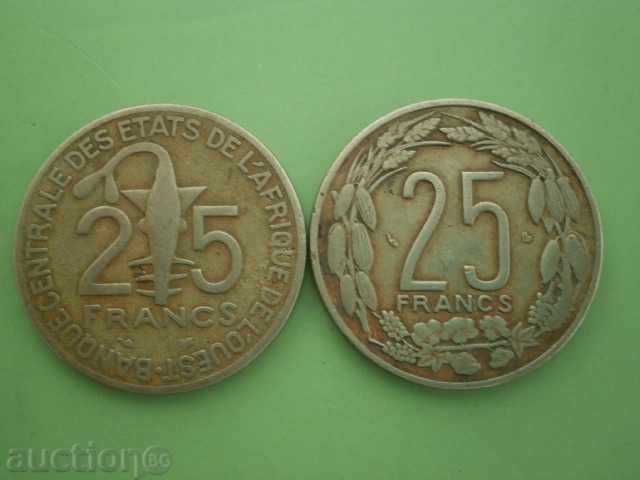 Set 25 francs, CAST and CAS - 14 W