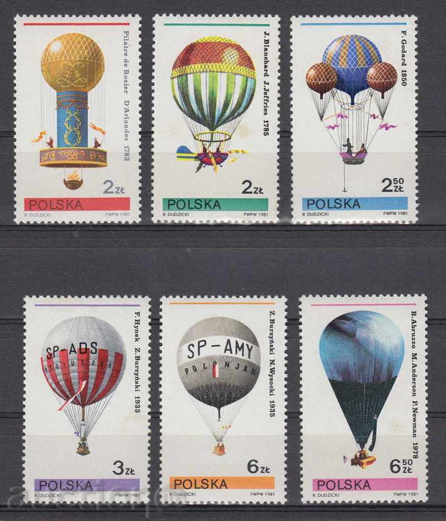 Auction 31K552 / POLAND - 1981 TRANSPORT - BALONS Auction 31K552 / POLAND - 1981 TRANSPORT - BALONS