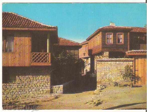 vedere din Bulgaria Nessebar carte (case vechi) 1 *