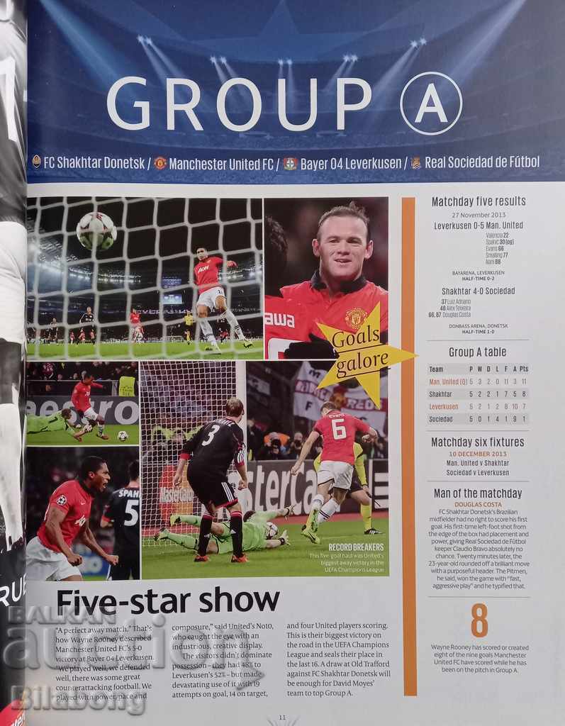 Champions League Football Magazine, Matchday 6 - 2013 with price € 3.00 | 5.87 BGN