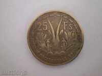 French West Africa - 25 francs, 1956, rare, 27D