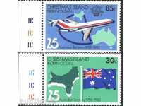 Καθαρίστε μάρκες Χάρτες Σημαία, Αεροσκάφη 1983 από Νήσος των Χριστουγέννων