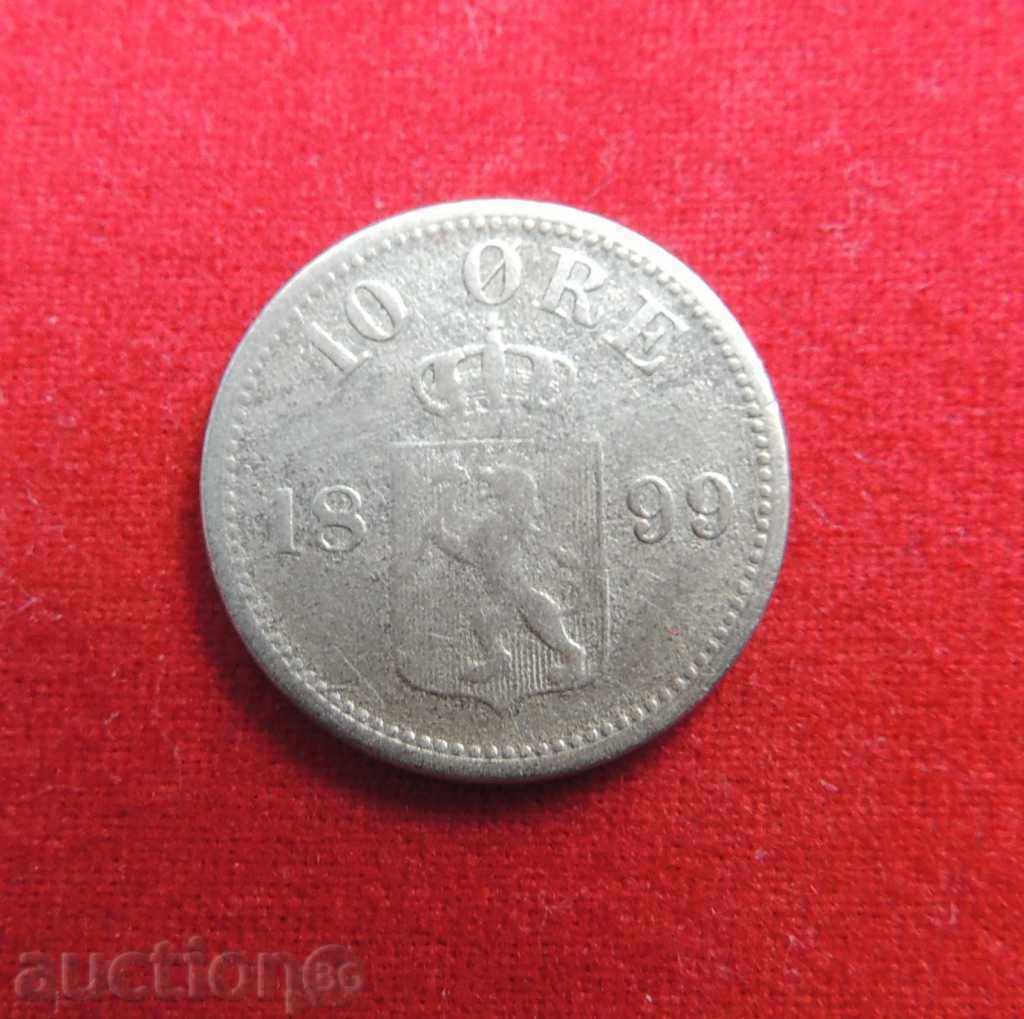 10 йоре 1899 г. Норвегия сребро