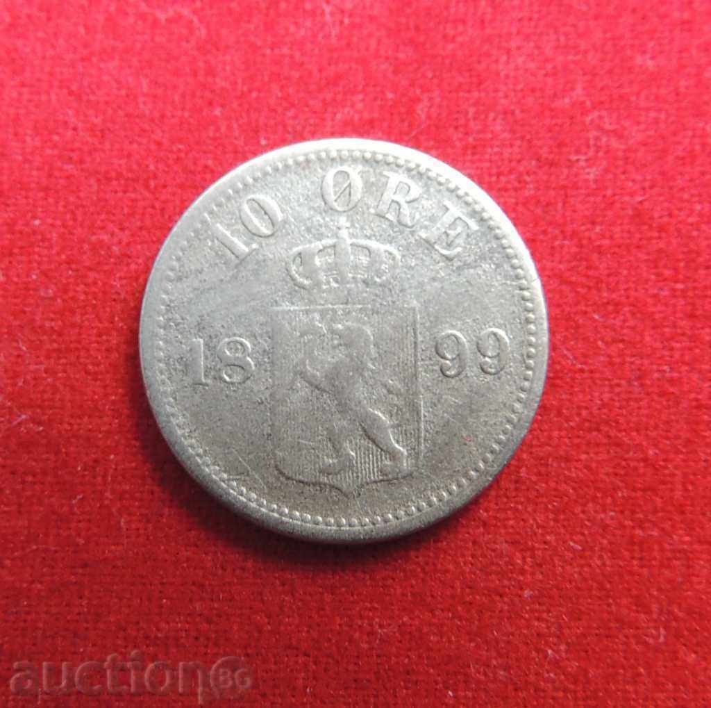 10 Yore 1899 Norway Silver 10 Yore 1899 Norway Silver