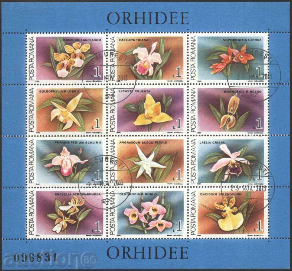 Клеймовани марки Флора, Цветя, Орхидеи 1988 от Румъния