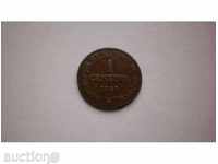 Кантон Женева Швейцария 1 Центиме 1847 Доста Рядка Монета