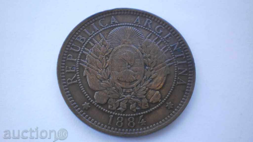 Argentina-2 cents 1884-mn. Well preserved.BZZ