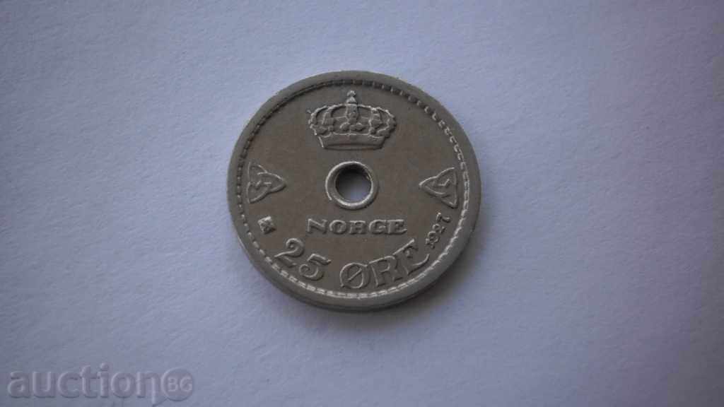 Норвегия 25 Йоре 1927 Рядка Монета