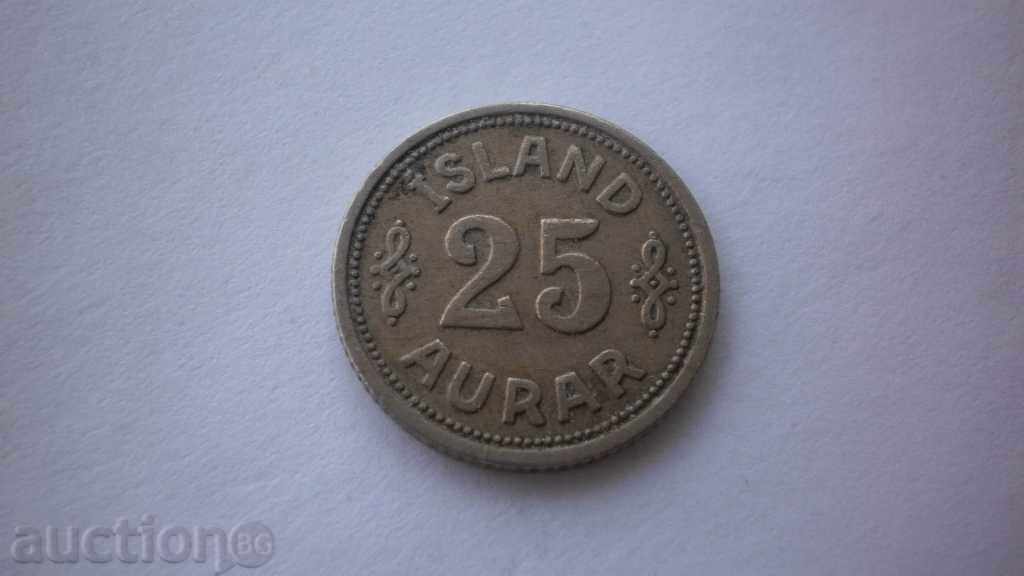 Islanda 25 Ayrir 1940 Rare monede
