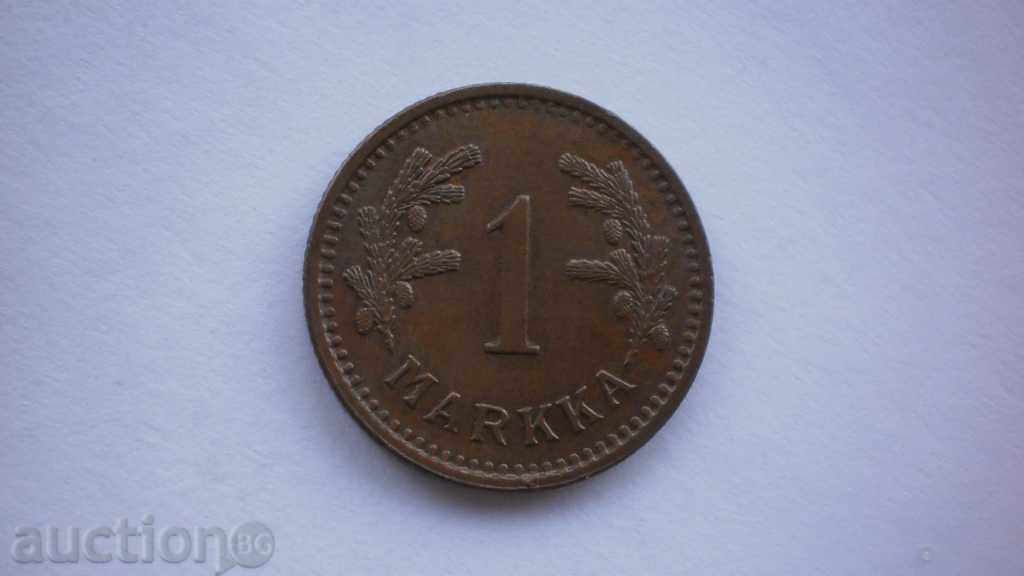Finland 1 Mark 1942 Rare Coin