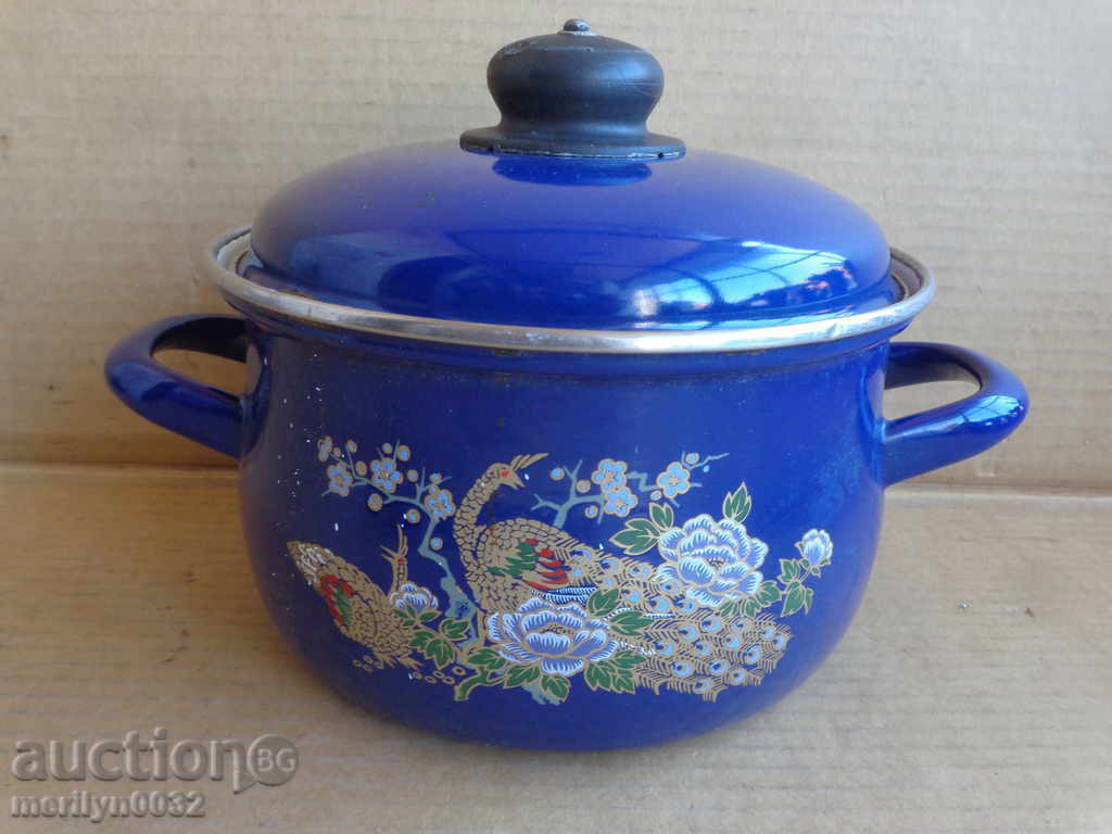 Old Sauce pot, enameled vessel, enamel, USSR