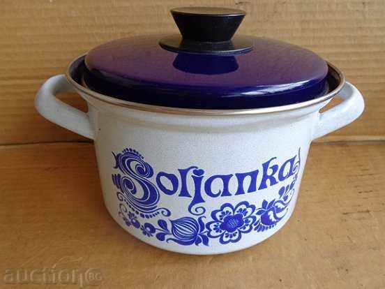 Old Sauce pot, enameled vessel, enamel - 7 Old Sauce pot, enameled vessel, enamel - 7