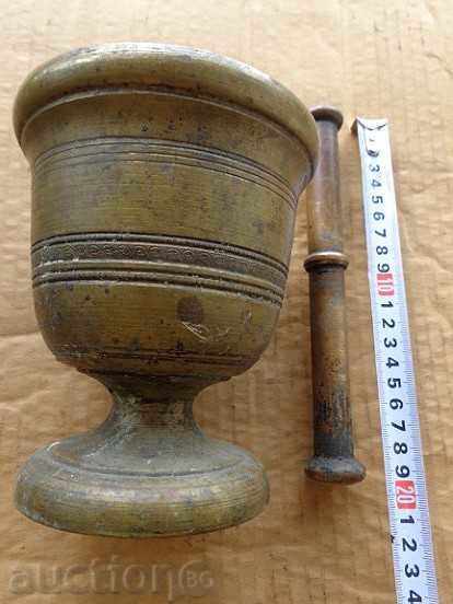 Auction Old bronze mortar, hammer, mortar Auction Old bronze mortar, hammer, mortar
