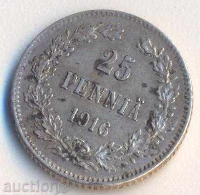 Ρωσική Φινλανδία 25 δεκάρα 1916 ασημένιο νόμισμα Ρωσική Φινλανδία 25 δεκάρα 1916 ασημένιο νόμισμα