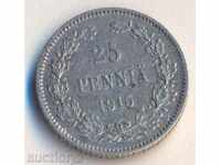 Руска Финландия 25 пениа 1915 година, сребърна монета