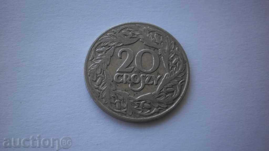 Πολωνία 20 δεκάρα 1923 Σπάνιες κέρμα