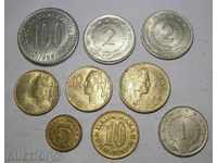 Югославия лот 9 отлични подбрани монети