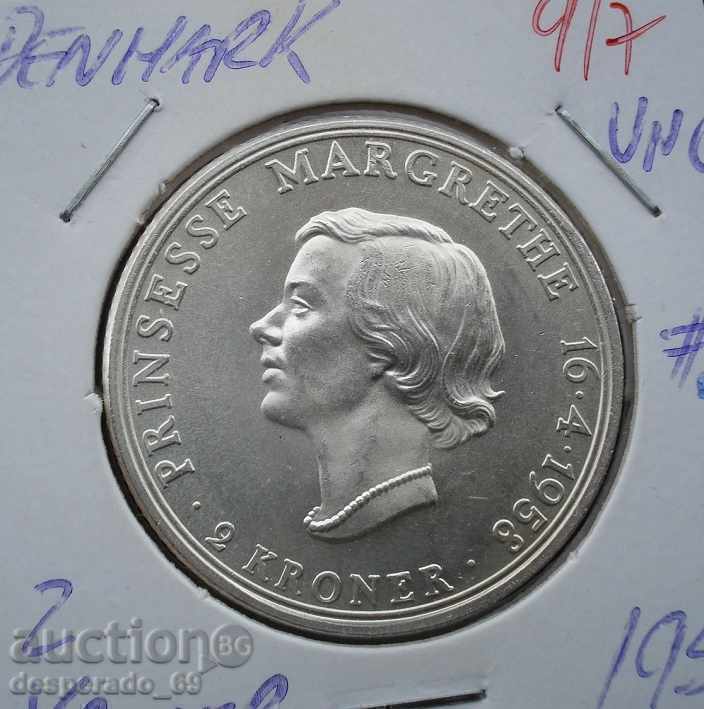 (¯`'•.¸ 2 coroane 1958 DANEMARCA (jubiliară) UNC- ¸.•'´¯) (¯`'•.¸ 2 coroane 1958 DANEMARCA (jubiliară) UNC- ¸.•'´¯)