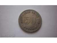 Германия - Империя 50 Пфенига 1876 A Рядка Монета