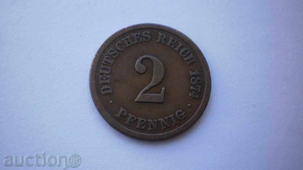 Germania - Imperiul 2 Pfeniga 1874 O rare de monede