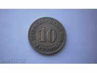 Germania - Empire 10 Pfeniga 1876 cu o monedă rară
