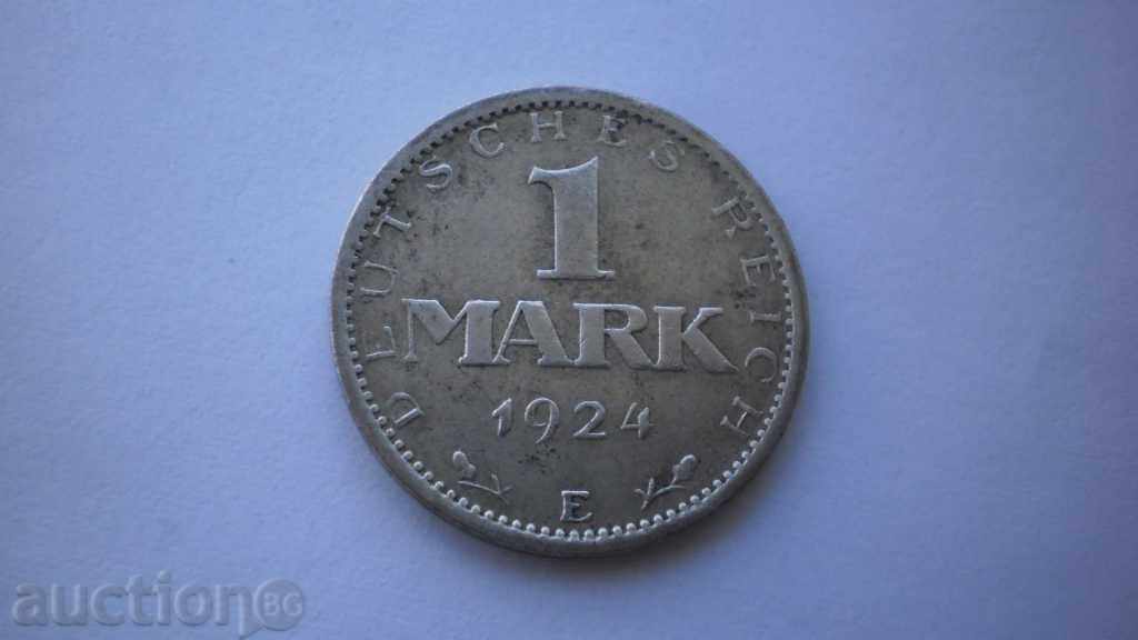 Германия - Ваймар 1 Maрka 1924 E Рядка Монета