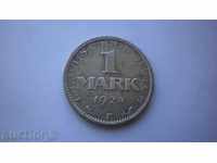 Германия - Ваймар 1 Maрka 1924 E Рядка Монета