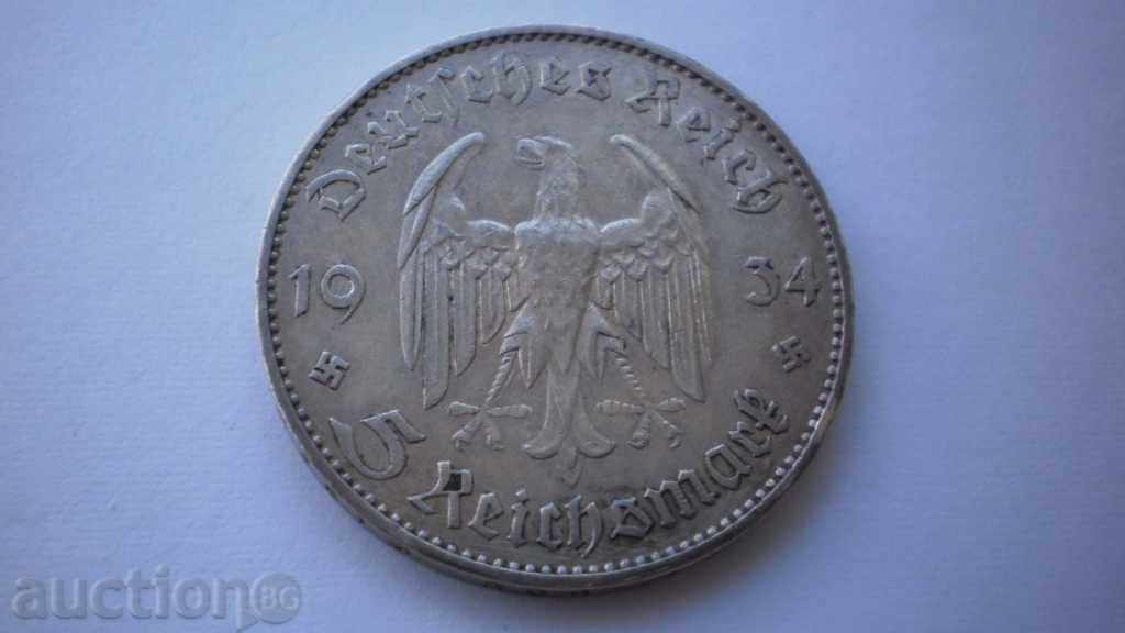 Германия - III Райх 5 Maрka 1934 J Рядка Монета с цена € 23.01 | 45.00 лв. Германия - III Райх 5 Maрka 1934 J Рядка Монета с цена € 23.01 | 45.00 лв.