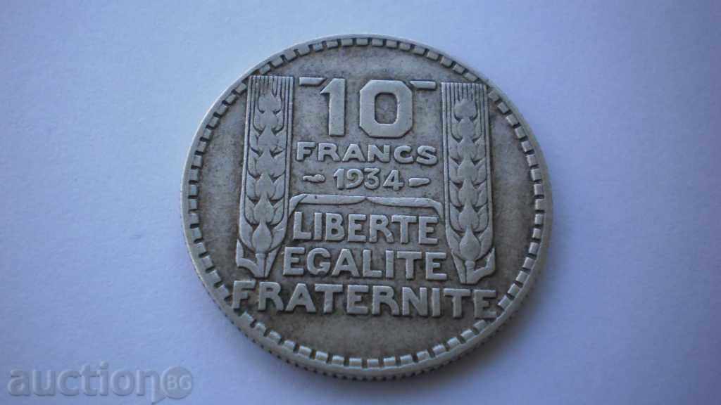 Франция 10 Франка 1934 Рядка Монета