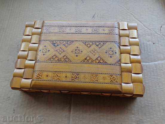 Pyrographic wooden jewelry box