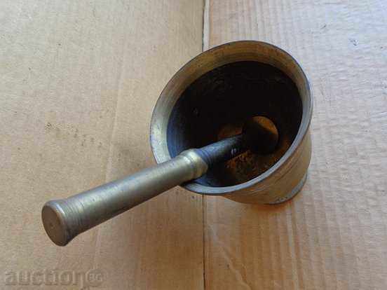 Auction Social bronze mortar with pestle, small mortar Auction Social bronze mortar with pestle, small mortar