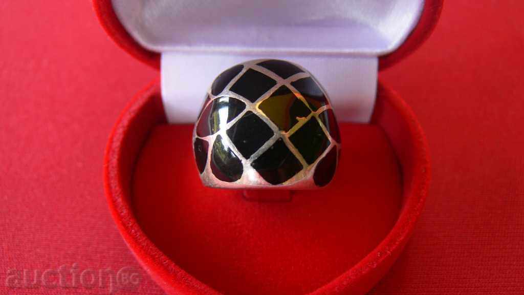 BEAUTIFUL SILVER RING WITH BLACK EYE