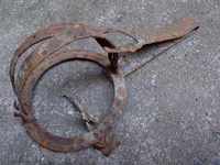 Old hand forged trap, wrought iron