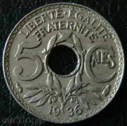 5 centimes 1936, η Γαλλία