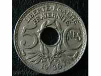 5 centime 1936, Franța