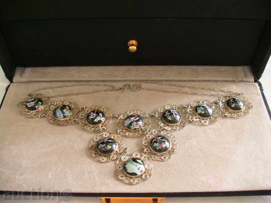 Delivery of SILVER BRACELET NECKLACE and EARRINGS - SILVER and ENAMEL, filigree Delivery of SILVER BRACELET NECKLACE and EARRINGS - SILVER and ENAMEL, filigree