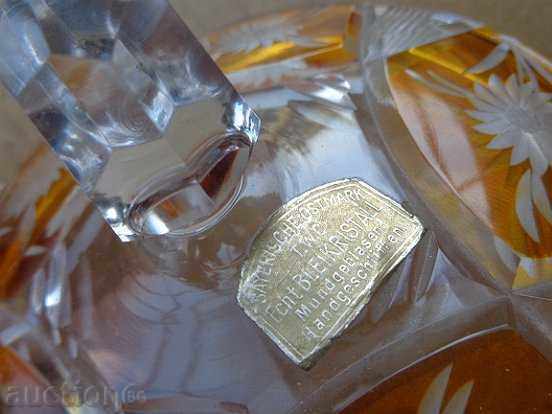 Bohemian crystal, crystal sugar bowl, bonbonniere, bowl - 5