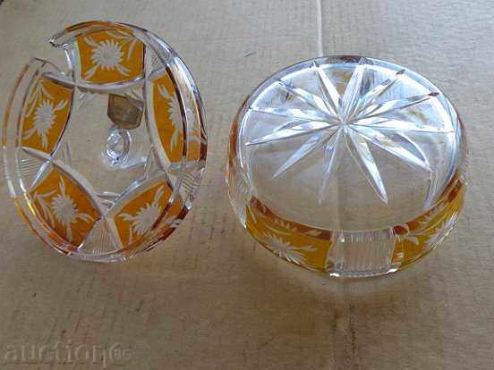 Бохемски кристал, кристална захарница, бонбониера, купа - 7 Бохемски кристал, кристална захарница, бонбониера, купа - 7