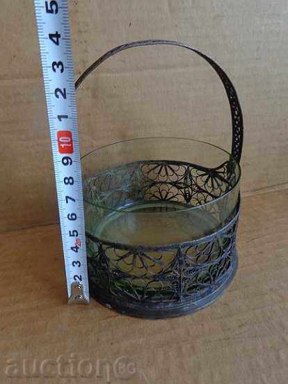 Auction Bonbonniere, glass and filigree, service, sugar, USSR Auction Bonbonniere, glass and filigree, service, sugar, USSR