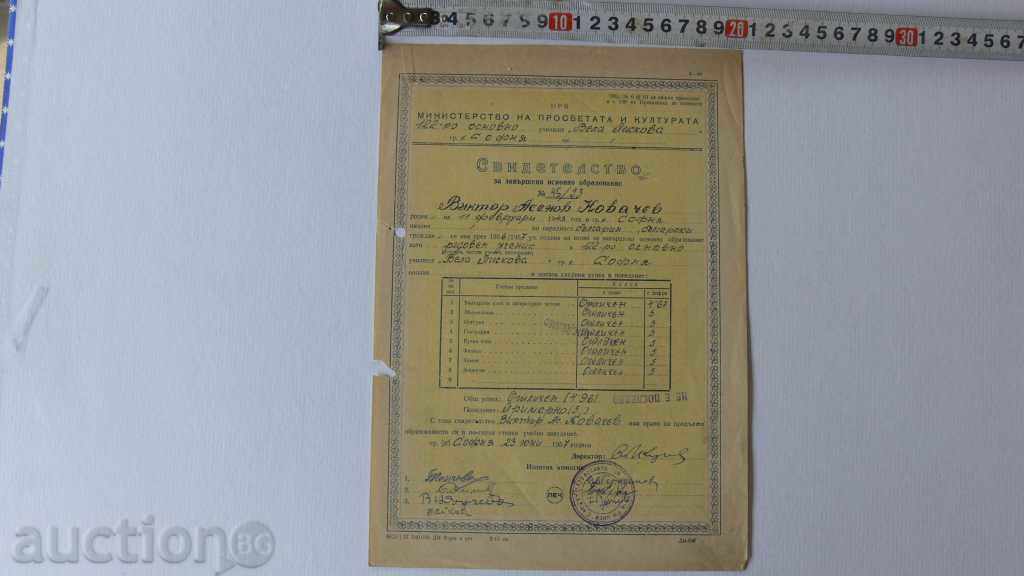 Certificat de învățământ secundar 1957