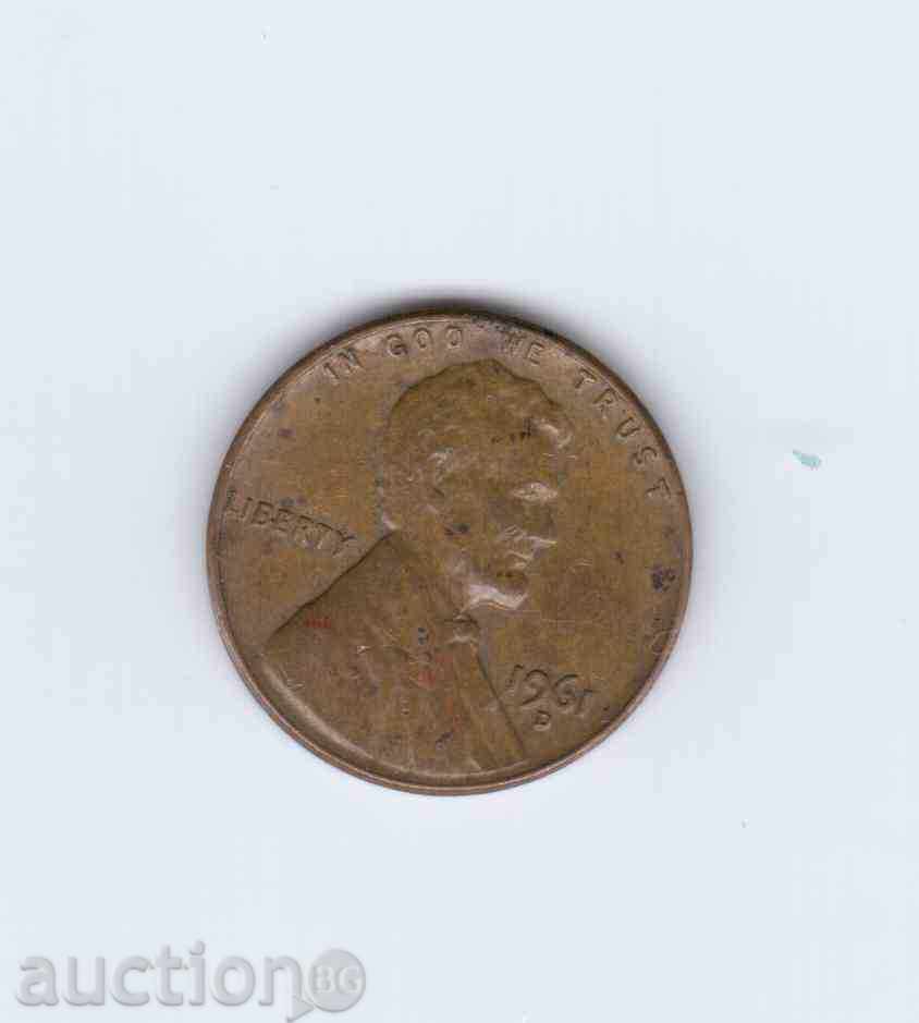 COIN FROM 1 CENTER (US) - 1961