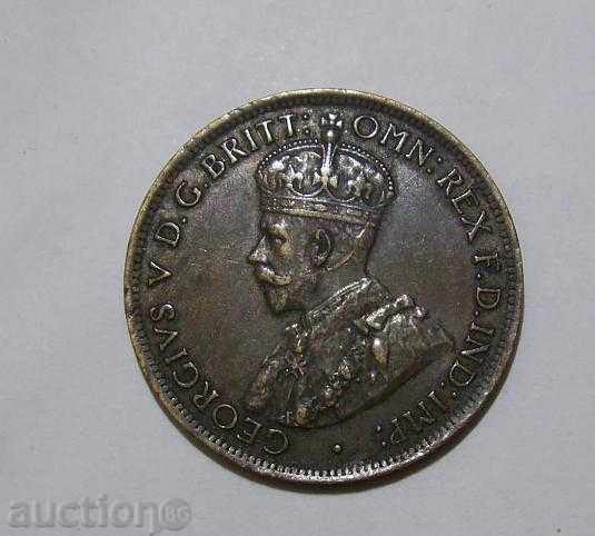 Австралия ½ пени 1911 отлична монета