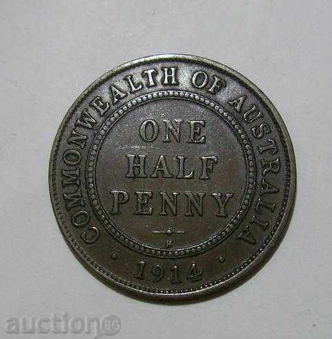 Australia ½ penny 1914 saved coin rarity with price 25.00 BGN | € 12.78 Australia ½ penny 1914 saved coin rarity with price 25.00 BGN | € 12.78